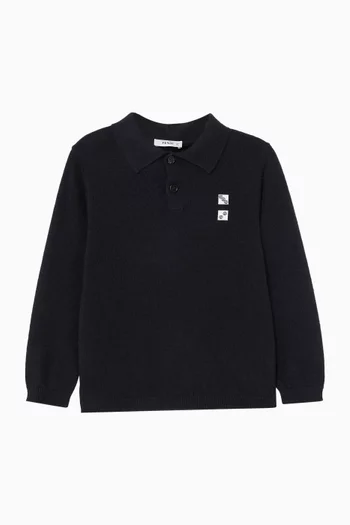 Logo Polo Sweatshirt in Knit