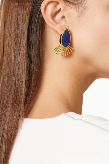 Slab-cut Earrings in 18kt Gold-plated Bronze