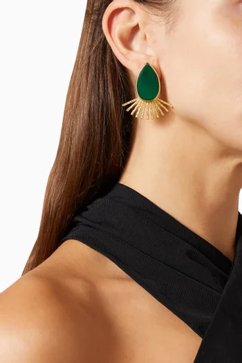 Slab-cut Earrings in 18kt Gold-plated Bronze