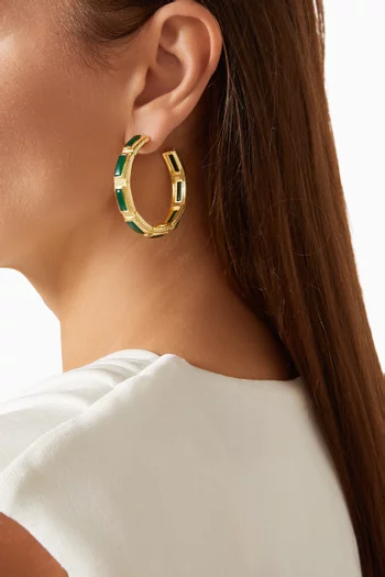 Hand-cut Hoop Earrings in 18kt Gold-plated Bronze