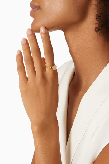 Two Faceted Ring in 18kt Gold-plated Bronze