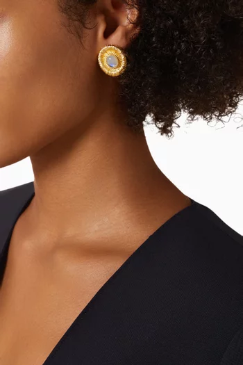 Vintage Inspired Stud Earrings in 18kt Gold-plated Bronze
