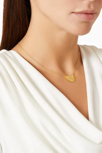 DELICATE PENDANT NECKLACE WITH STARBURST MOTIF AND HANDSET CZ STONES. INSPIRED BY RADIANT SUNRAYS WITH BRONZE BASE WITH 18K GOLD MICROPLATING:Multi Colour:One Size|220136678