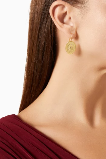 Oval Drop Earrings in 18kt Gold-plated Bronze