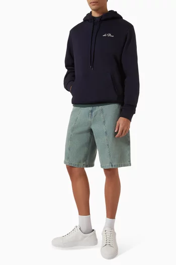 Signature Print Hoodie in Cotton