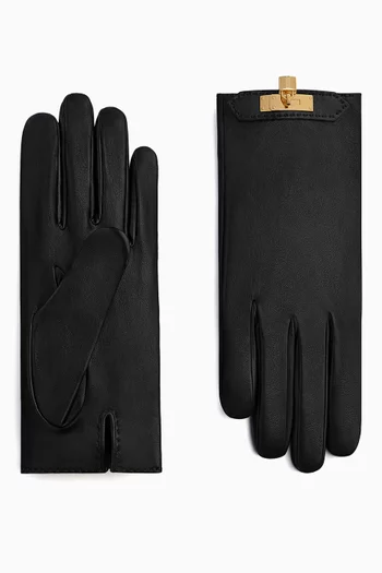 Unused Soya Gloves in Glossed Lambskin, Size 6.5