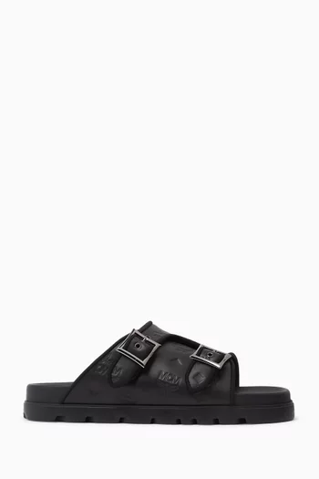 Logo Sandals in Leather