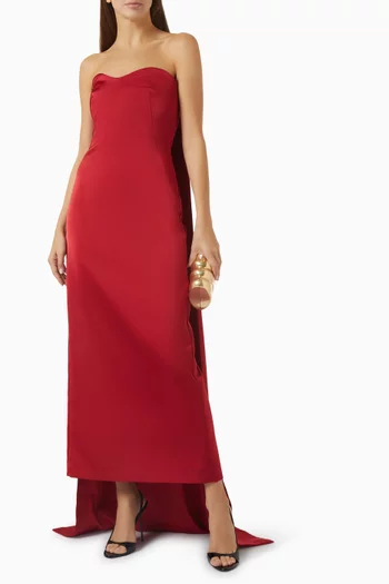 Dinah Strapless Maxi Dress in Satin