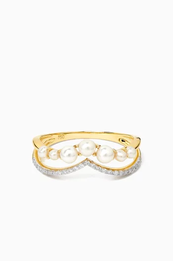 Danah Diamond & Pearl Ring in 18kt Gold