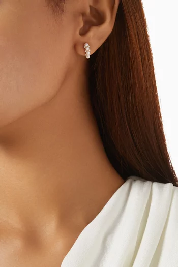 Pearl & Diamond Earrings in 18kt Gold