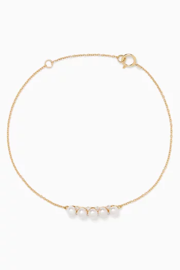 Danah Diamond & Pearl Bracelet in 18kt Gold