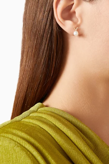 Danah Pearl & Diamond Earrings in 18kt Gold