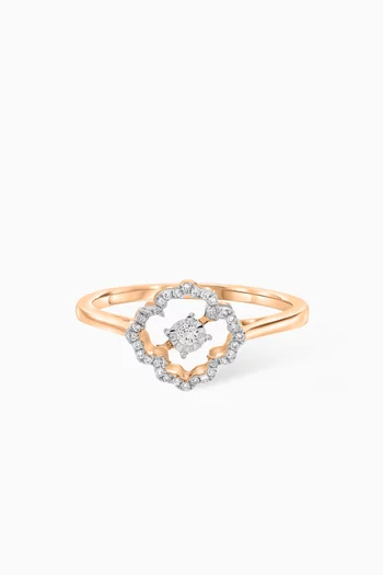 Dancing Diamond Ring in 18kt Gold