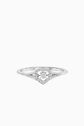 Dancing Diamond Ring in 18kt White Gold