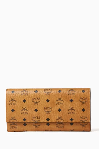 Aren Continental Wallet in Visetos Canvas