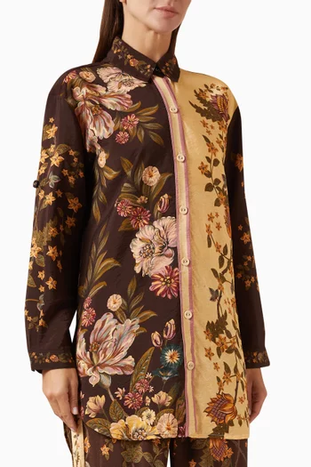 Crystal Floral Shirt in Viscose-blend