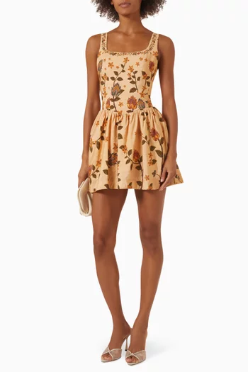 Ambra Zafra Floral Dress in Satin