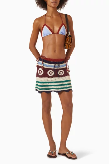 Marsha Striped Crochet Mini Skirt