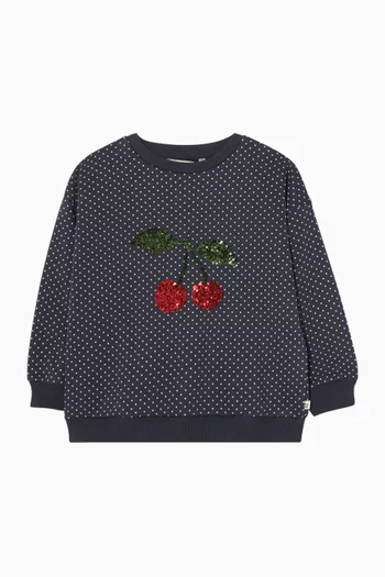 Lou Dot Sequin Sweatshirt in Organic Cotton-blend