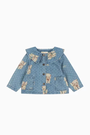 Magot Collar Jacket in Denim