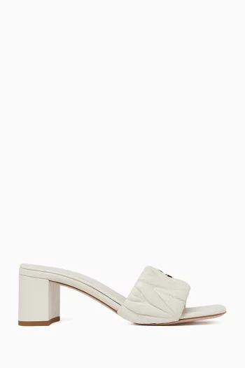 Logo 55 Slide Sandals in Matelassé Nappa