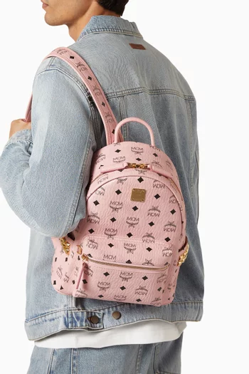 Small Stark Side Studs Backpack in Visetos Canvas