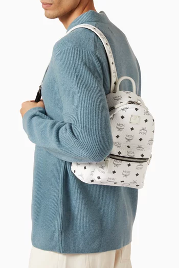 Mini Stark Side Studs Backpack in Visetos Canvas