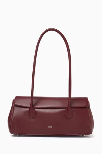 Solenne East-West Shoulder Bag in Faux Suede