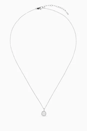 Molten Square Pavé Necklace in Sterling Silver