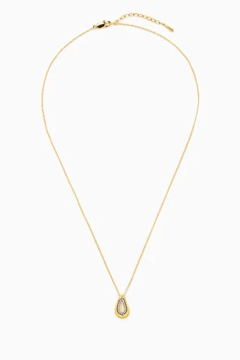 Molten Teardrop Pavé Necklace in Brass