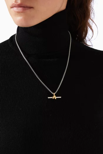 Lucy Williams Chunky Knot T-Bar Necklace
