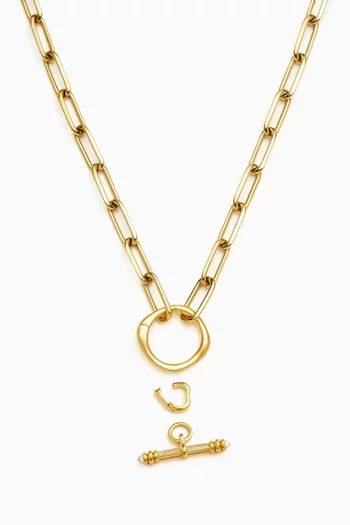 Harris Reed Interlinked Lariat Necklace in Brass