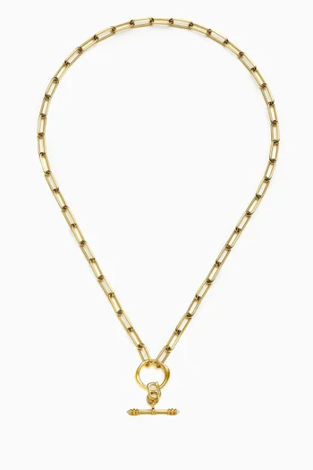 Harris Reed Interlinked Lariat Necklace in Brass