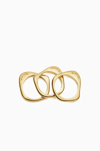 Harris Reed Stacking Rings in 18kt Gold-plated Brass