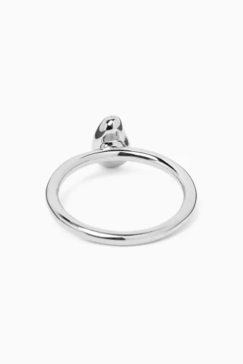 Molten Crystal Teardrop Ring in Sterling Silver