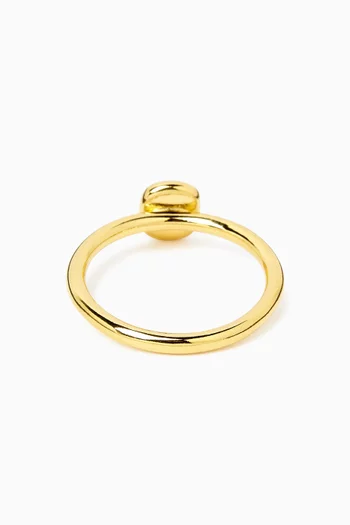 Molten Teardrop Cocktail Ring in Brass