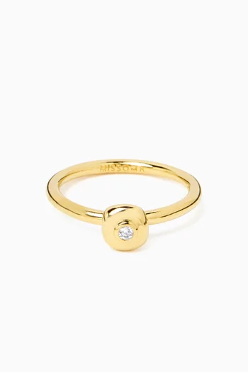 Molten Teardrop Cocktail Ring in Brass