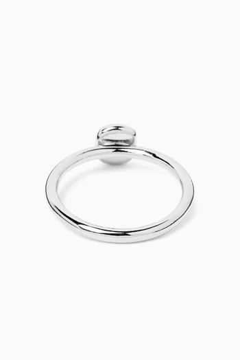 Molten Square Solitaire Ring in Sterling Silver