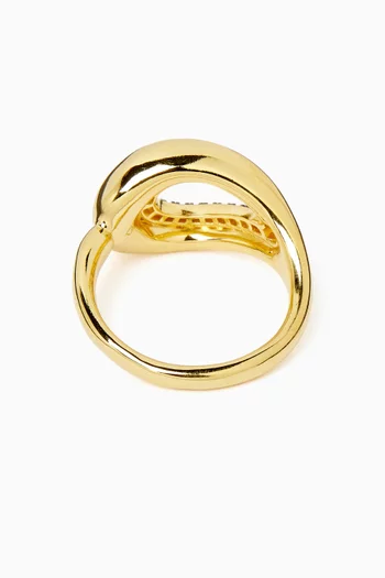 Molten Teardrop Cocktail Ring in Brass