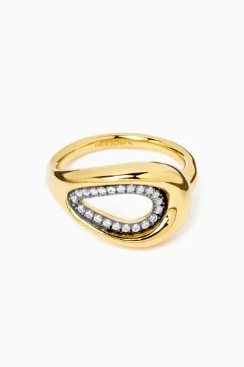 Molten Teardrop Cocktail Ring in Brass