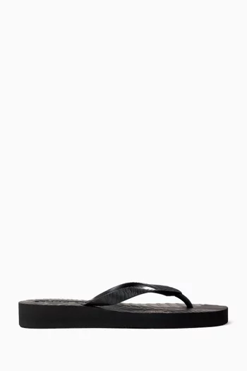 Tapered Flip-flop Platform Sandals in Natural Rubber
