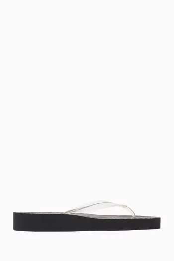 Tapered Flip-flop Platform Sandals in Natural Rubber