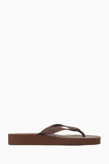 Tapered Flip-flop Platform Sandals in Natural Rubber