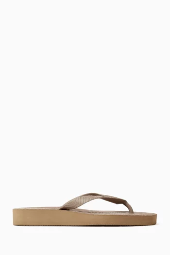 Tapered Flip-flop Platform Sandals in Natural Rubber