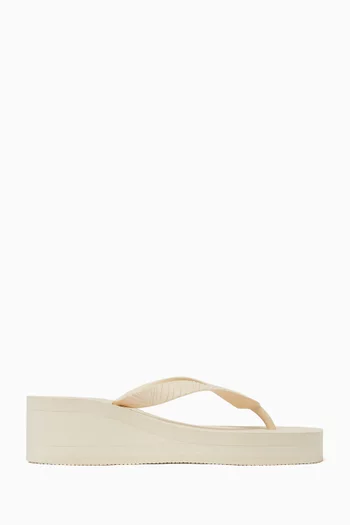 High Platform Flip-flop Sandals in Natural Rubber