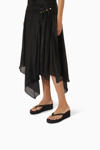 High Platform Flip-flop Sandals in Natural Rubber