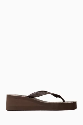 High Platform Flip-flop Sandals in Natural Rubber