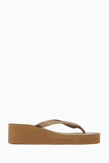 High Platform Flip-flop Sandals in Natural Rubber