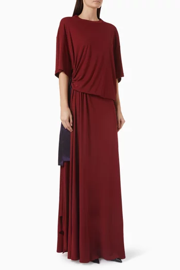 فستان بنمط تي شيرت كريب جيرسيه