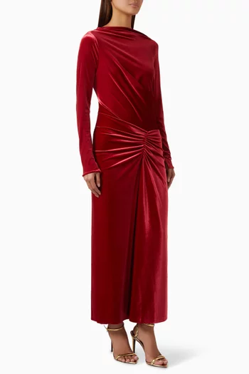 Ferrera Draped Dress in Velvet